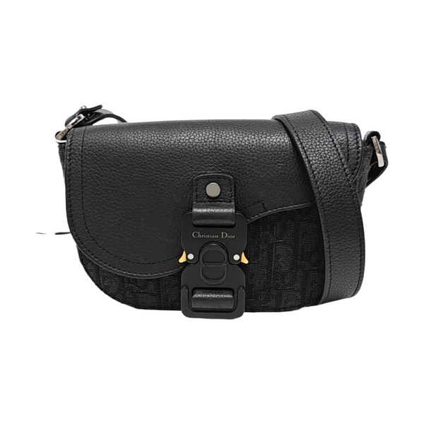 Saddle Mini Oblique Calfskin Black