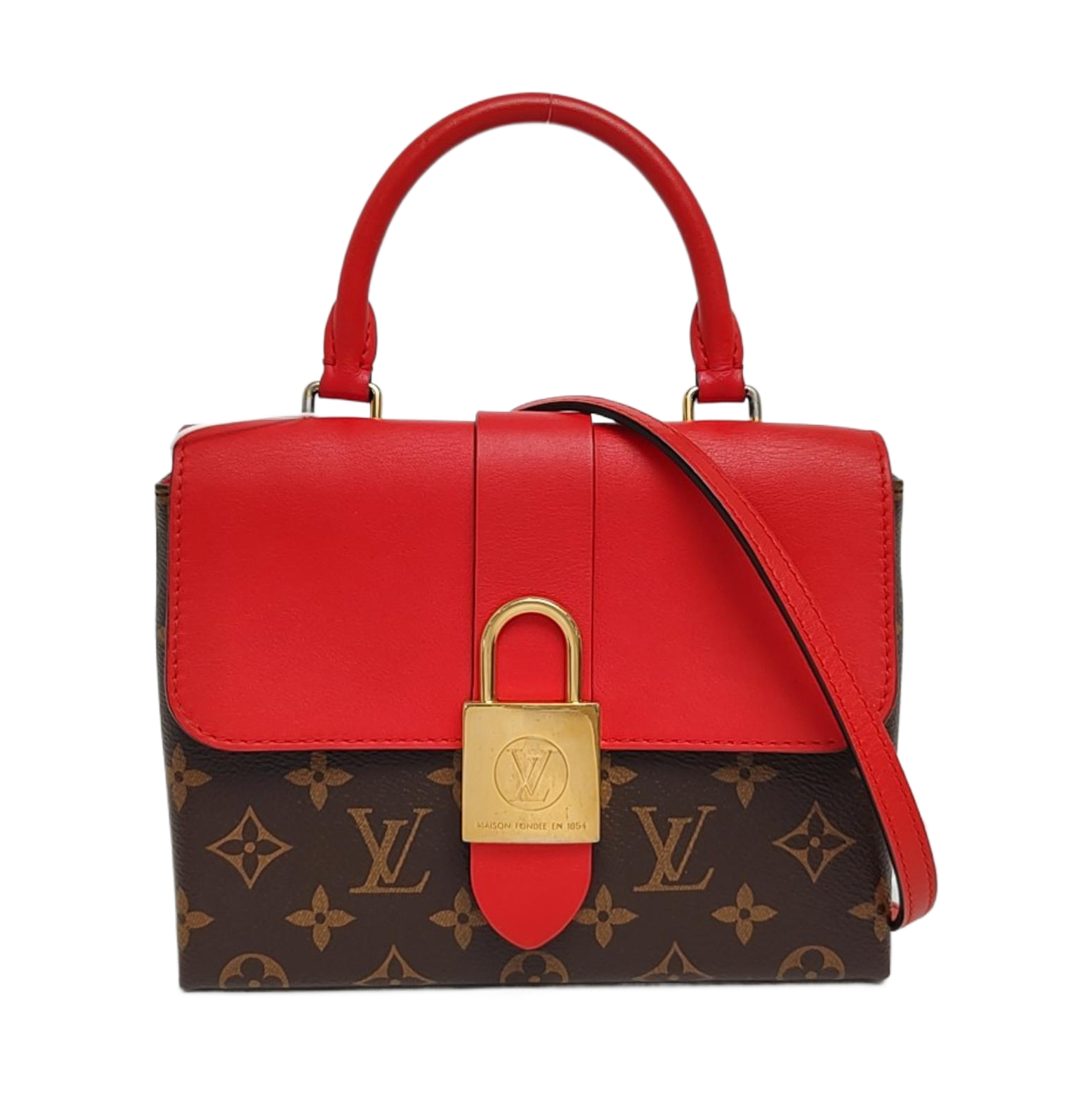 Authenticated pre-owned  LOCKY BB Monogram Coated Canvas Red - Shoulder Bag at Looply