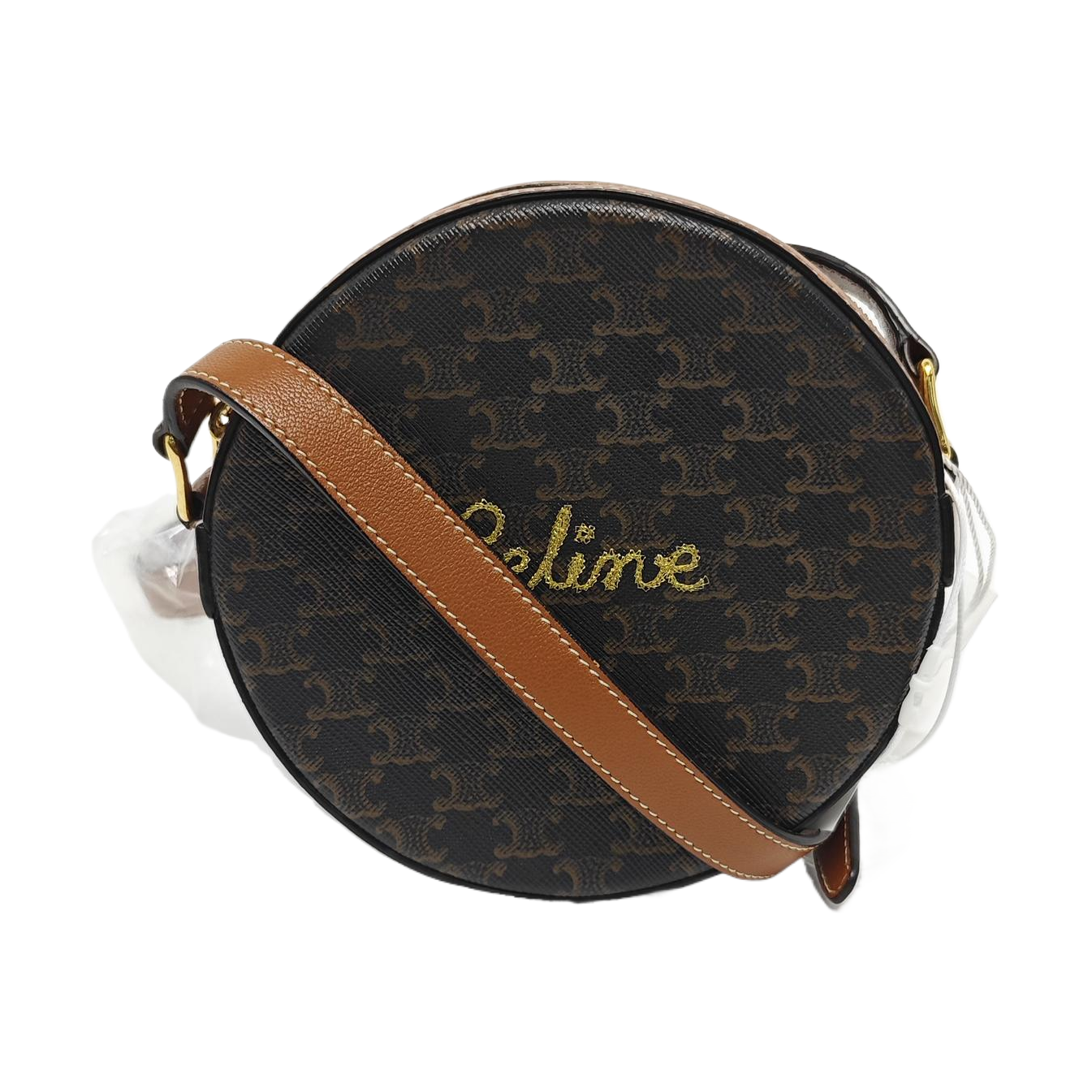 Coated Canvas Crossbody Bag Brown
