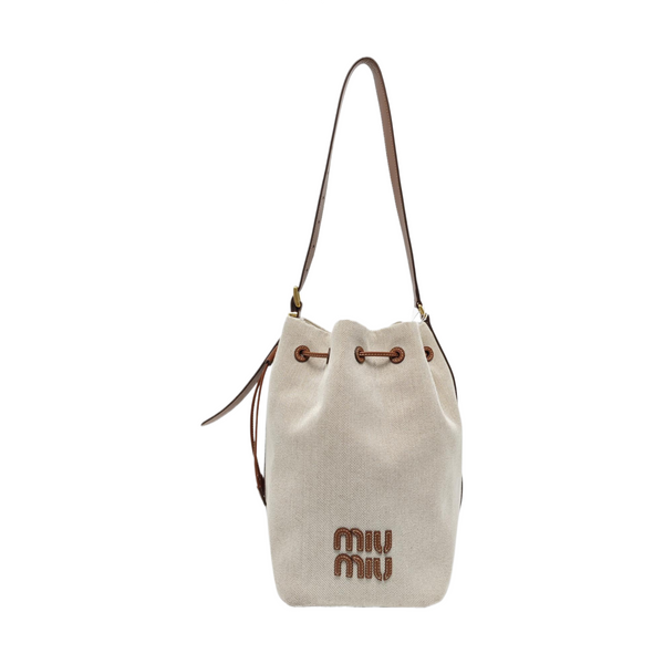 Canvas Bucket Bag Beige
