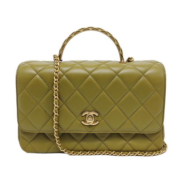 Authenticated pre-owned  COCO HANDLE Quilted Lambskin Green - Shoulder Bag at Looply