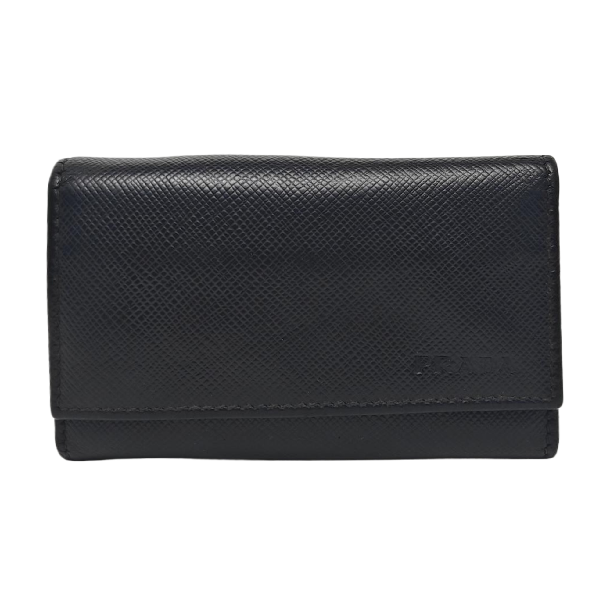 Saffiano Calfskin Key Pouch Black