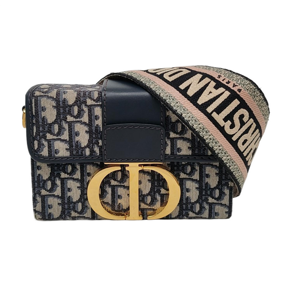 Authenticated pre-owned  30 Montaigne Oblique Canvas Blue - Shoulder Bag at Looply
