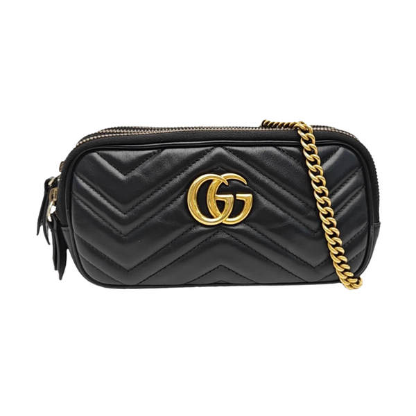 GG Marmont Mini Quilted Calfskin Black