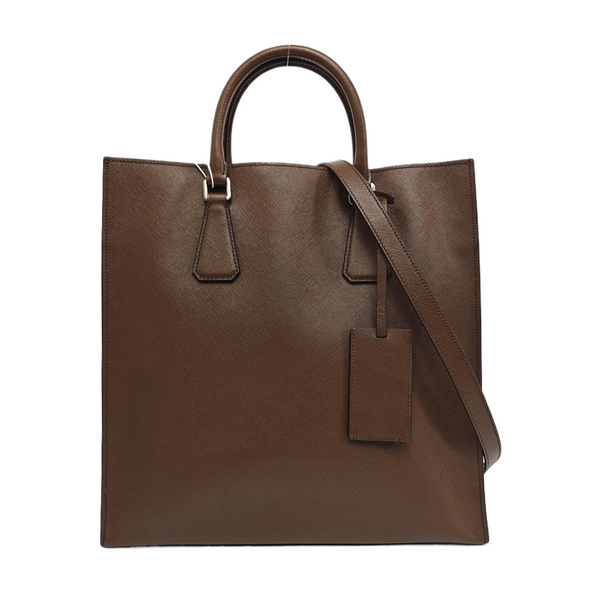 Saffiano Calfskin Shoulder Bag Brown