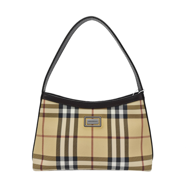 Coated Canvas Top Handle Bag Beige