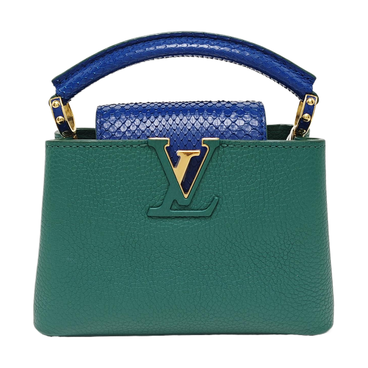 Authenticated pre-owned  CAPUCINES Mini Calfskin Green - Shoulder Bag at Looply