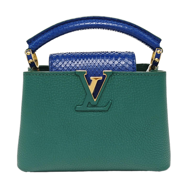 Authenticated pre-owned  CAPUCINES Mini Calfskin Green - Shoulder Bag at Looply