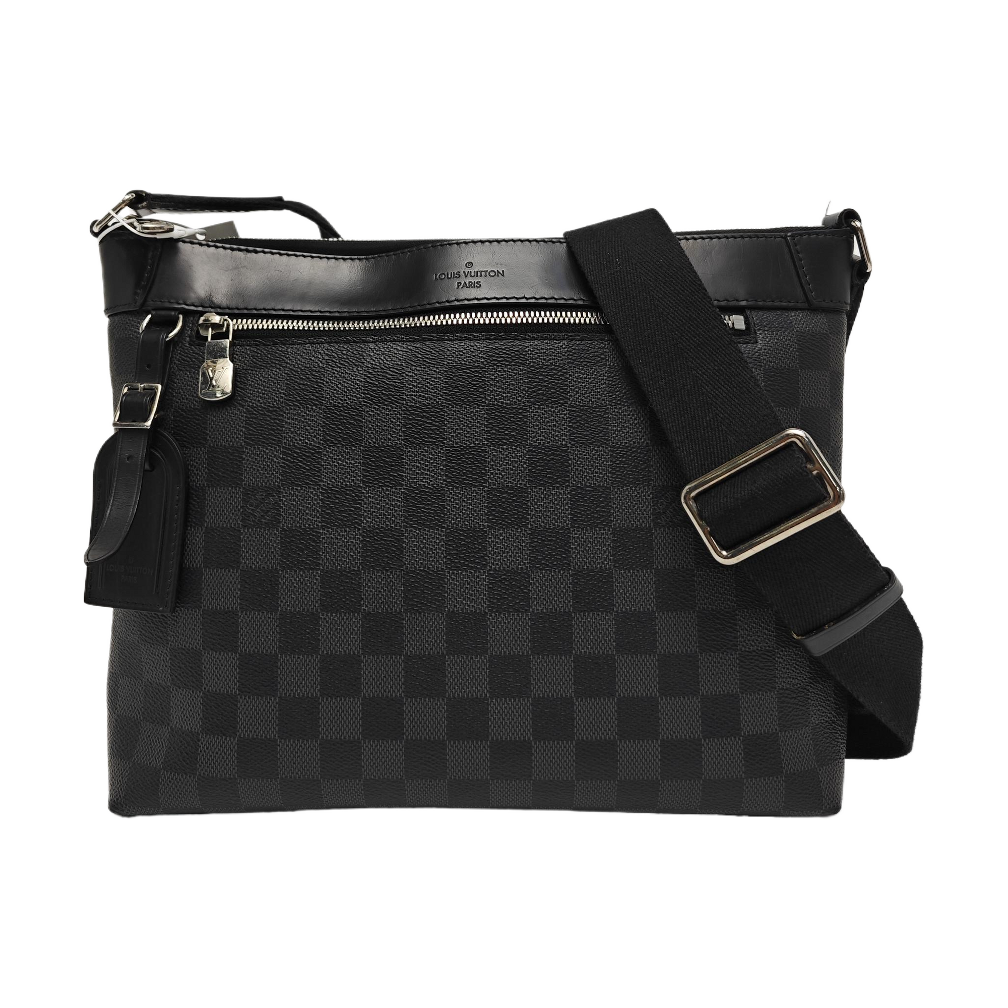 MICK Damier Graphite Coated Canvas Gray