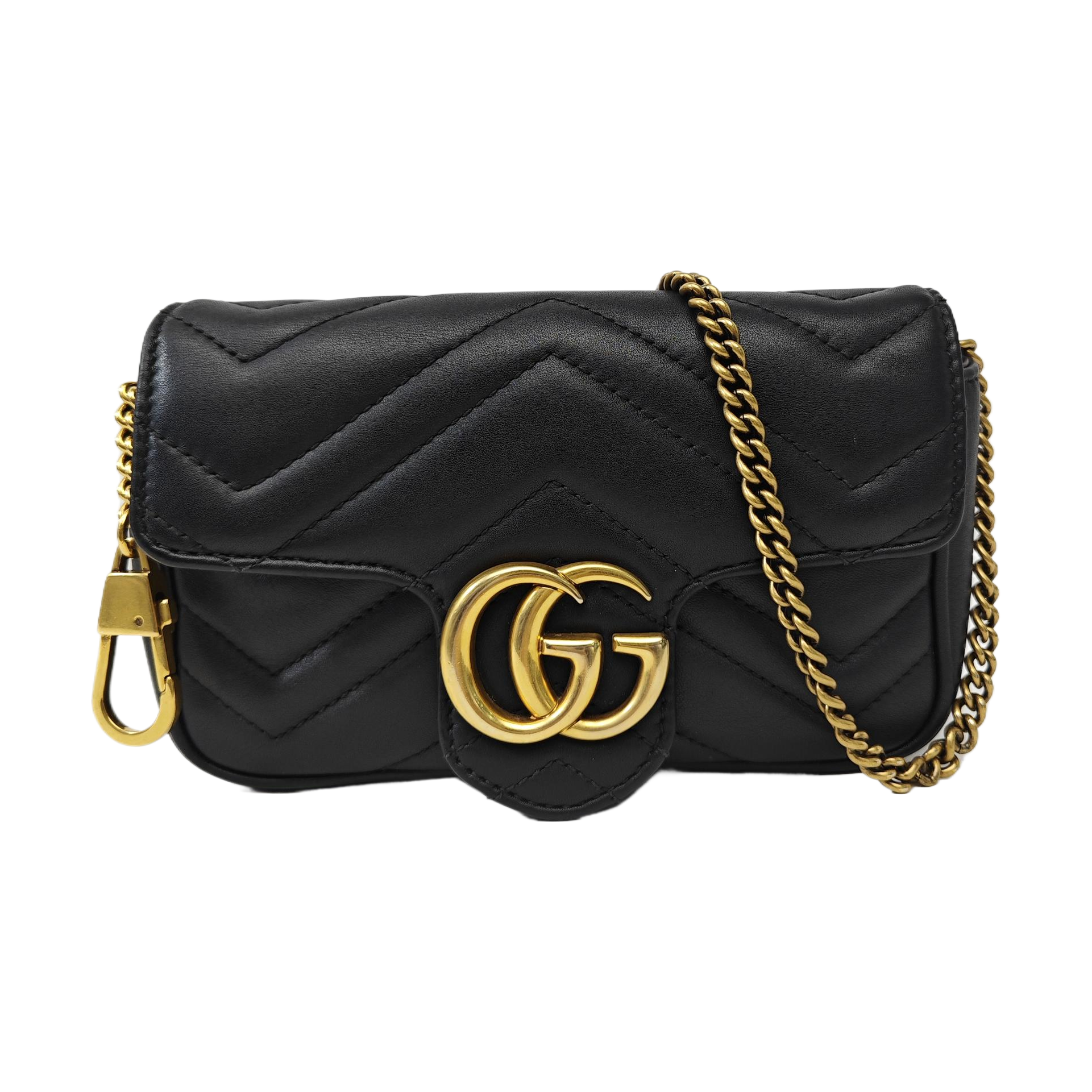 GG Marmont Mini Quilted Calfskin Black