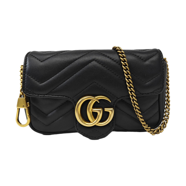 GG Marmont Mini Quilted Calfskin Black