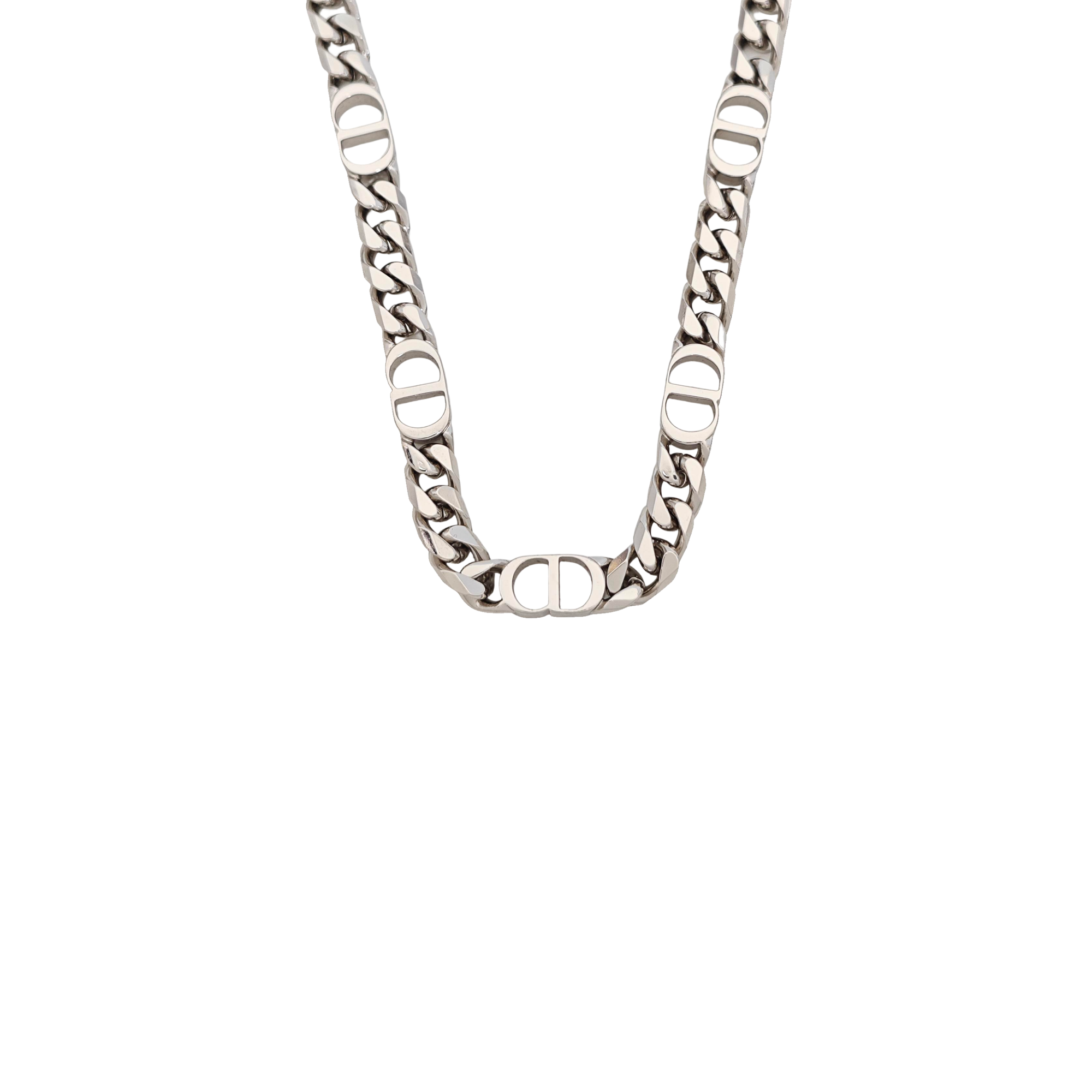 CD Icon Metal Silver Necklace