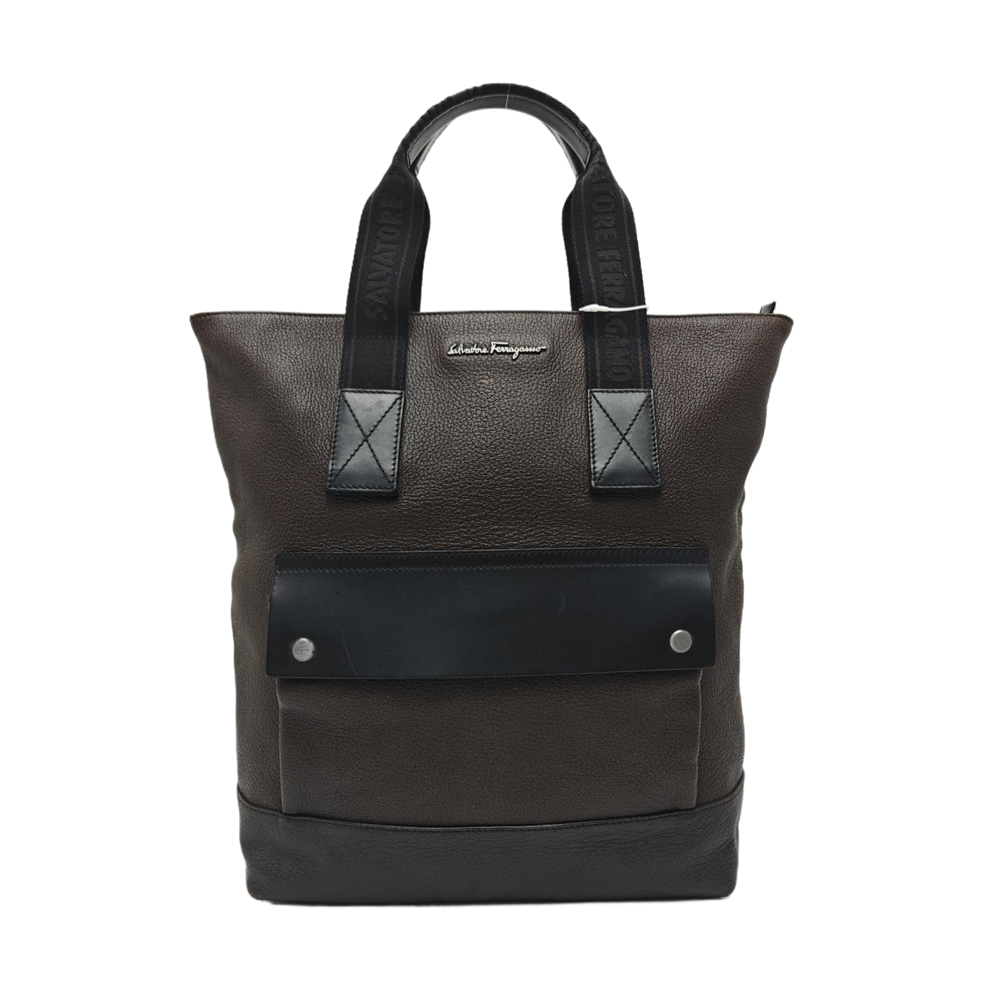 Calfskin Top Handle Bag Brown