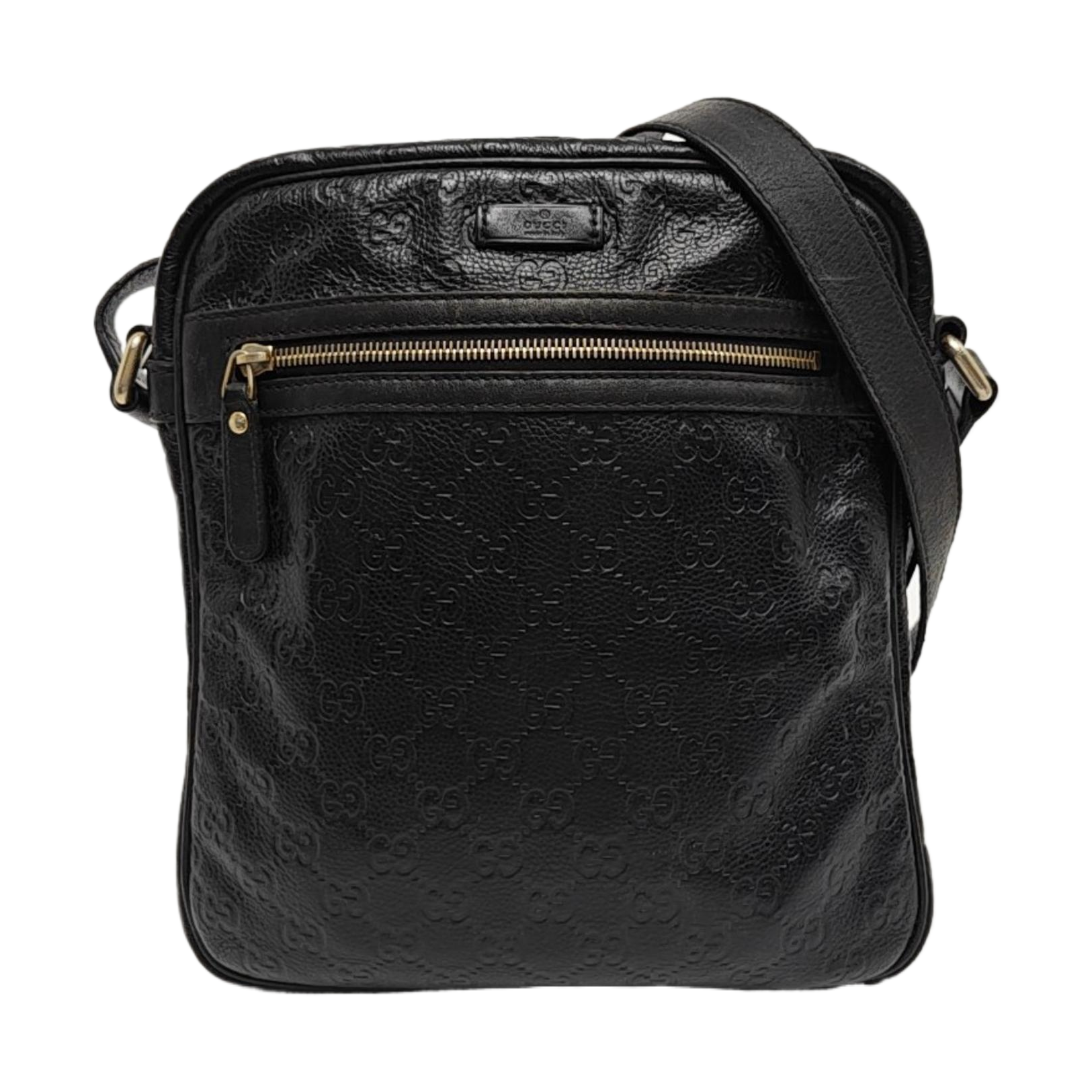 Monogram Calfskin Shoulder Bag Black