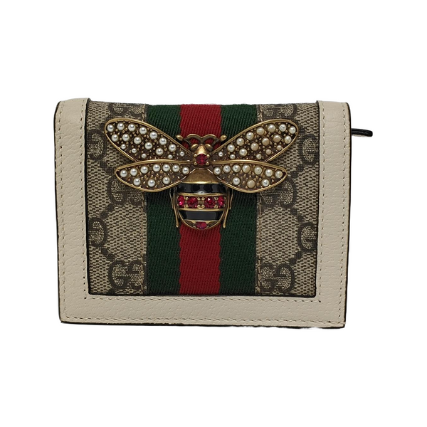 Queen Margaret Monogram Coated Canvas Beige Wallet