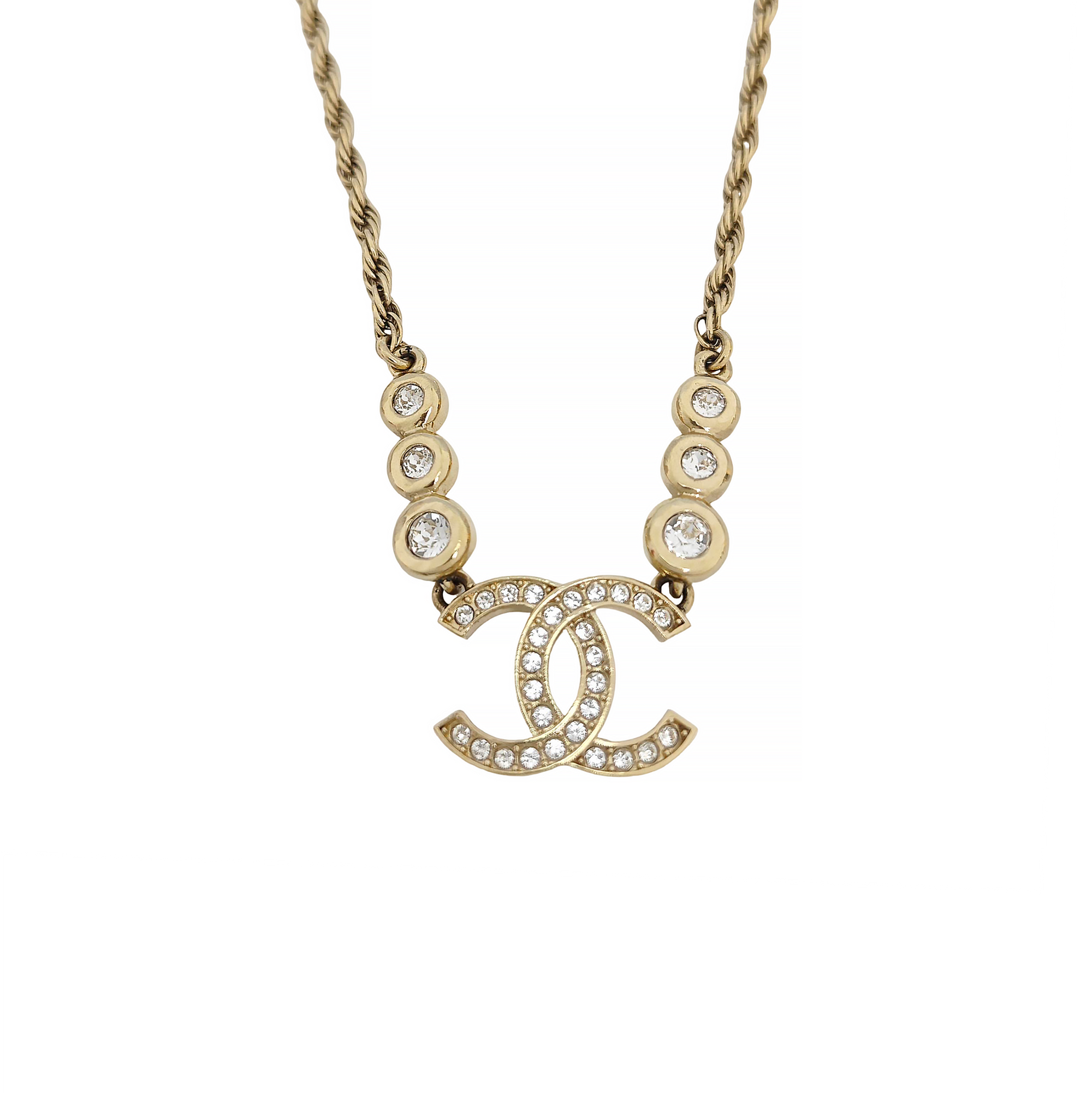 Authenticated pre-owned  Gold Tone Metal Synthetic Crystal Gold Necklace - Necklace at Looply