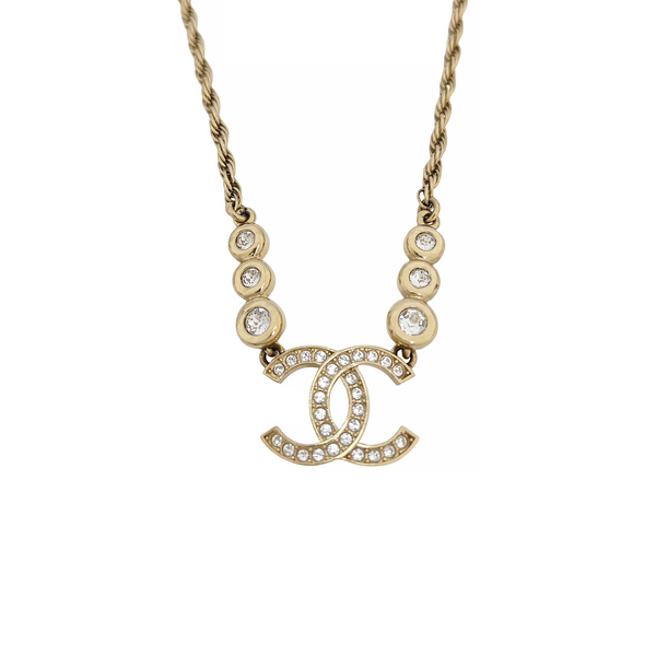 Authenticated pre-owned  Gold Tone Metal Synthetic Crystal Gold Necklace - Necklace at Looply