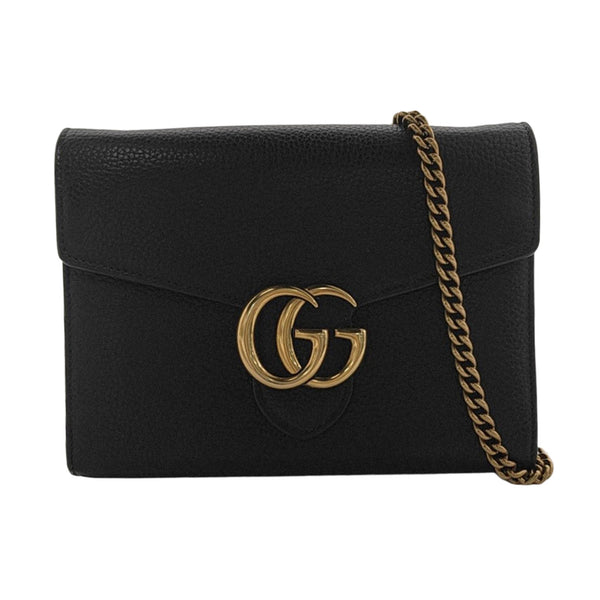Authenticated pre-owned  GG Marmont Mini Calfskin Black - Crossbody Bag at Looply