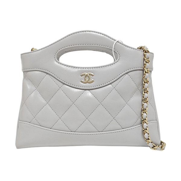 CHANEL 31 Mini Quilted Lambskin Gray