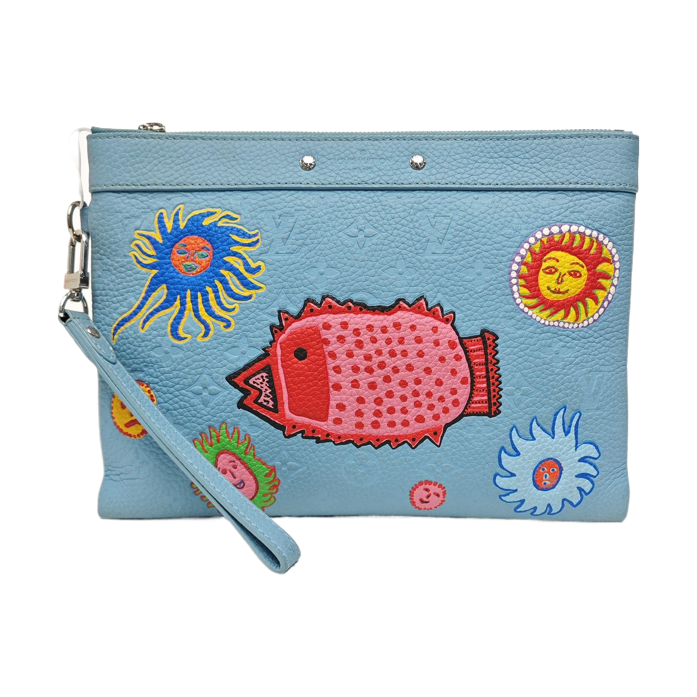 Monogram Calfskin Clutch Blue