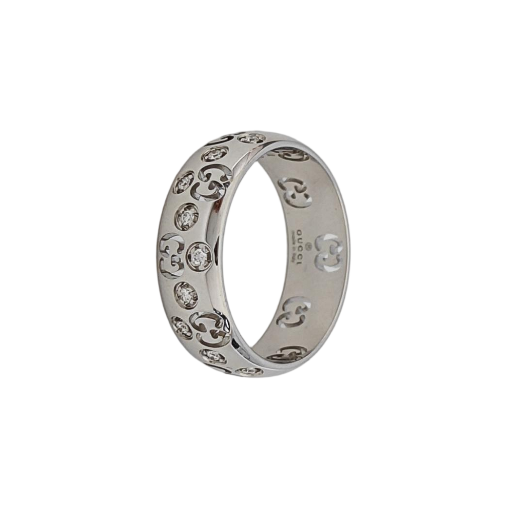 18k White Gold Silver Ring HK 13