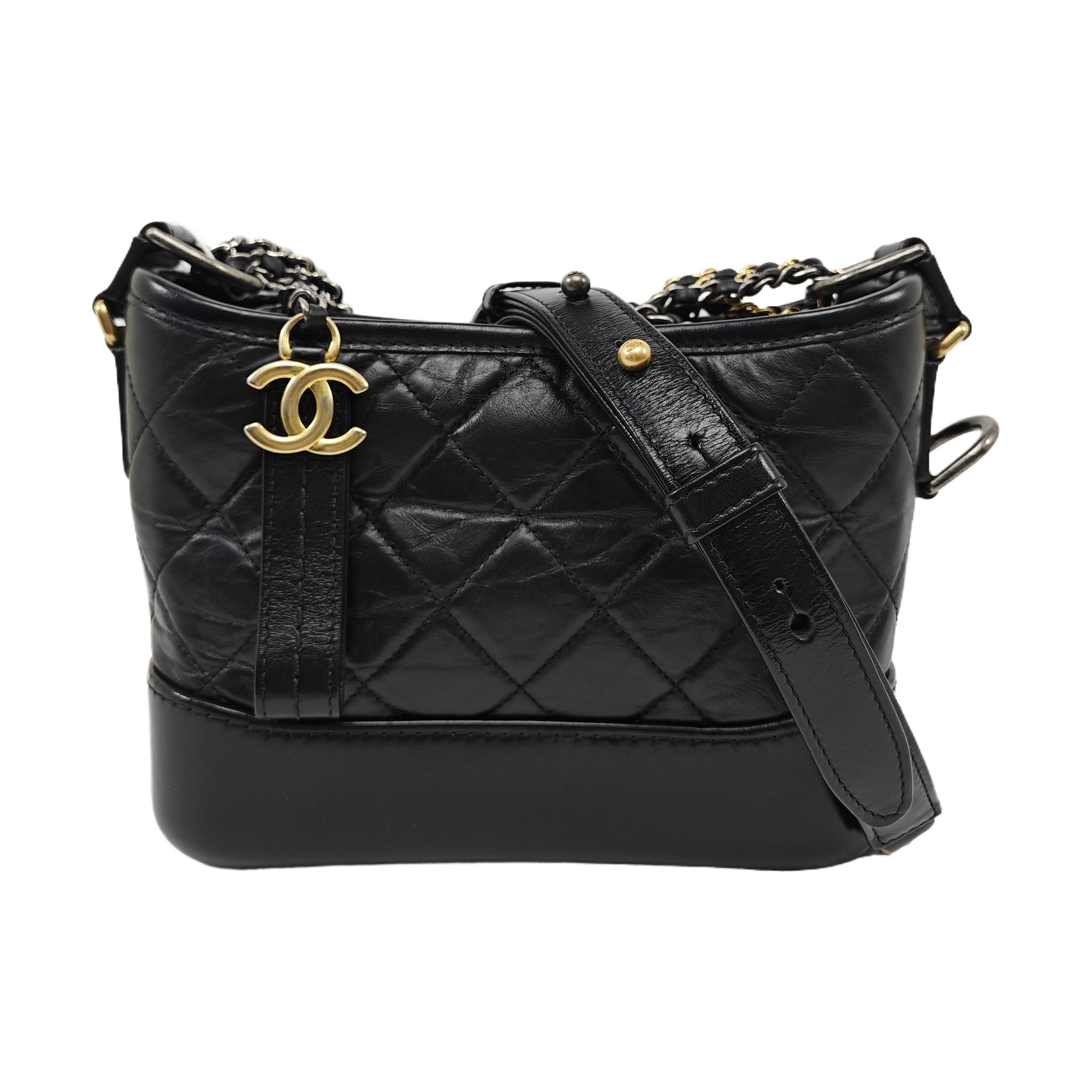 GABRIELLE Small Quilted Calfskin Black