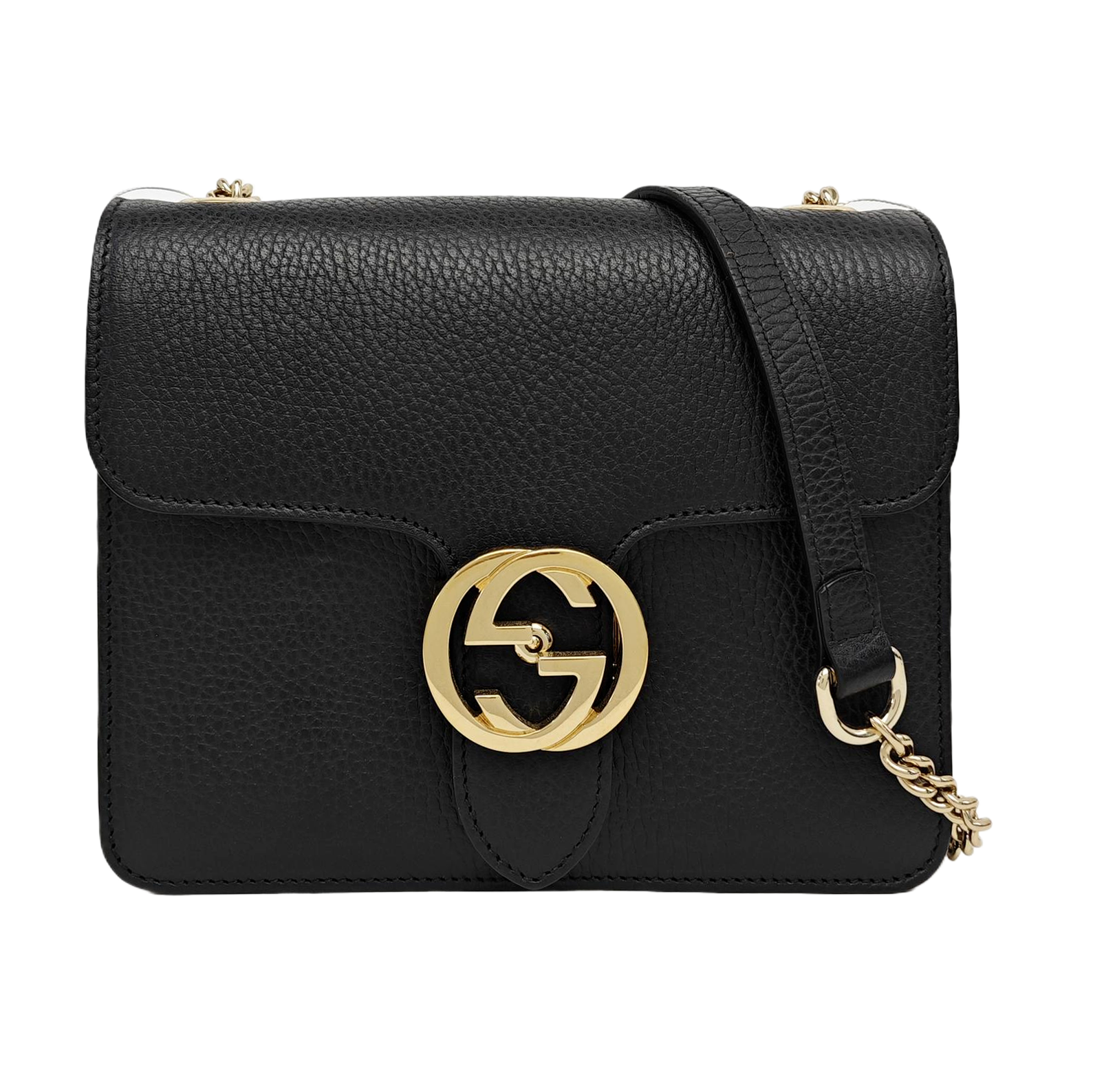 Interlocking G Small Calfskin Black