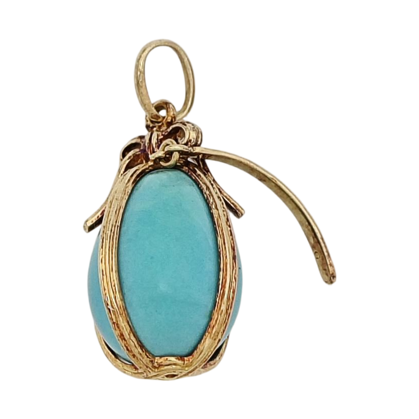 18k Gold Blue Pendant