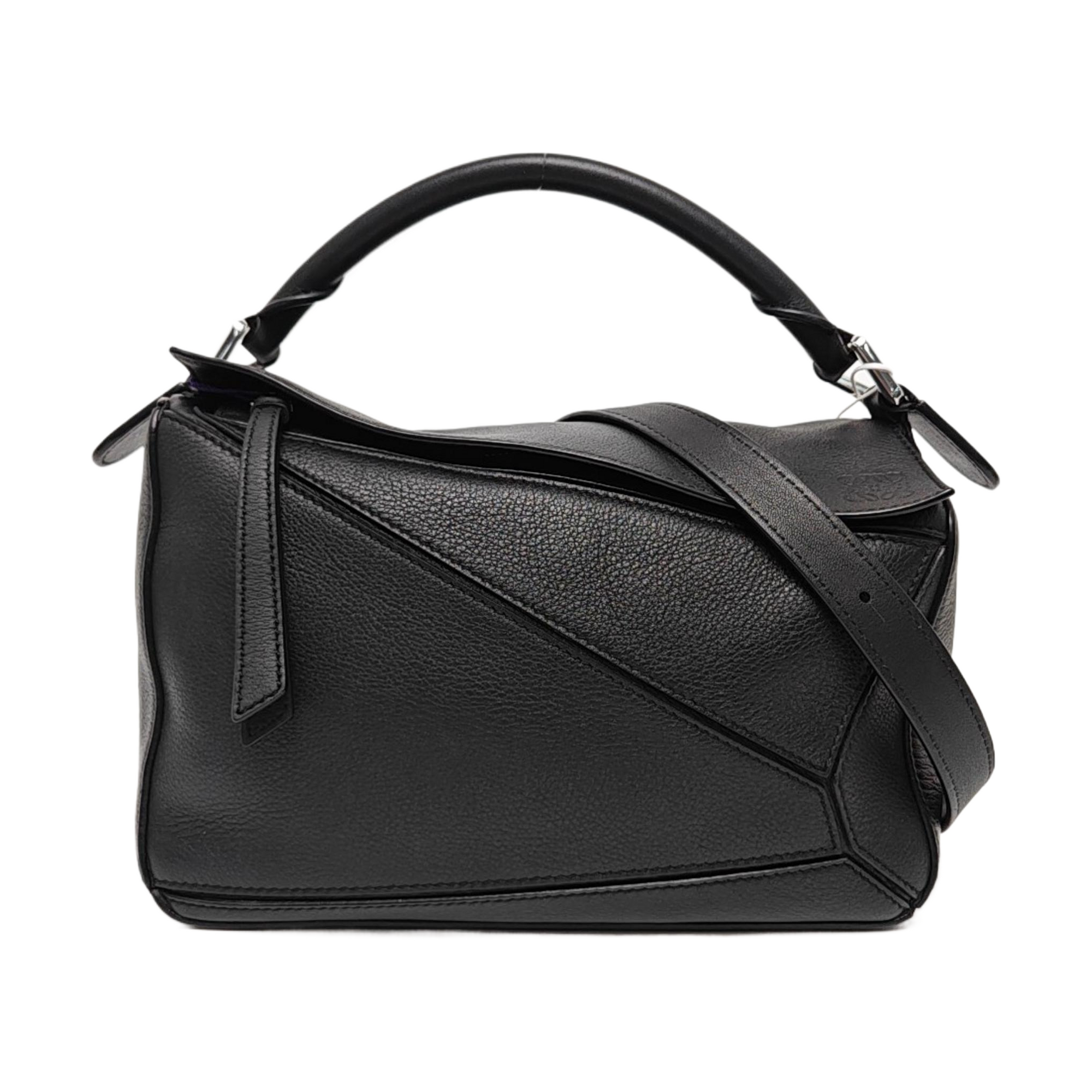 Puzzle Edge Small Calfskin Black