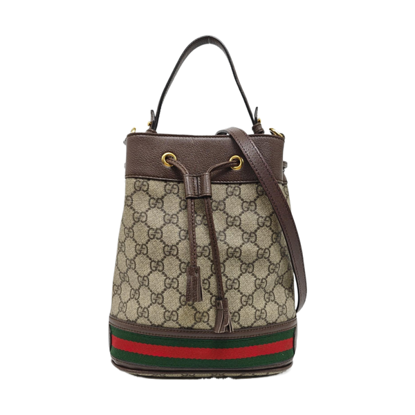Authenticated pre-owned  Ophidia Small Monogram Coated Canvas Beige - Bucket Bag at Looply
