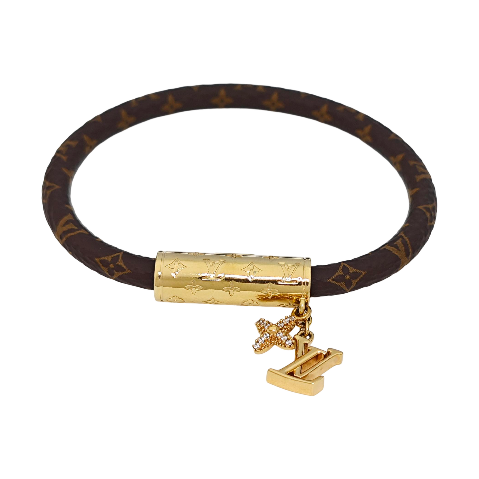 LV Push Coated Canvas Brown Bangle