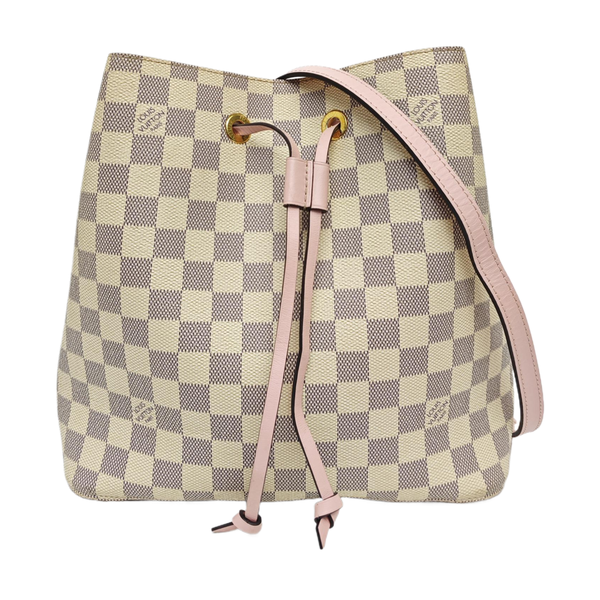NÉONOÉ MM Damier Azur Coated Canvas White