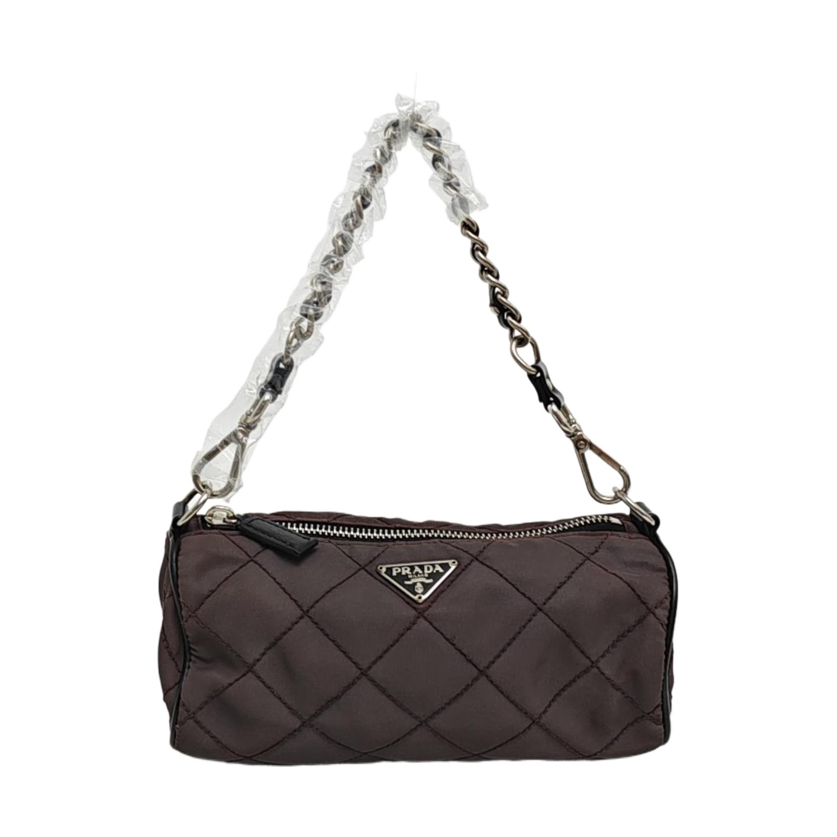 Quilted Nylon Top Handle Bag Purple