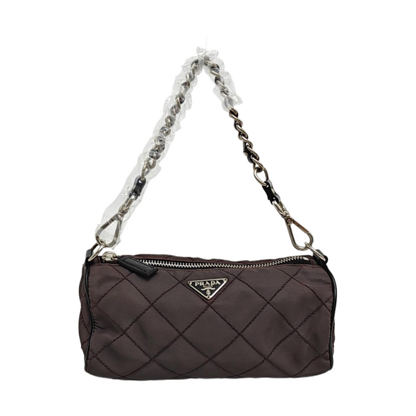 Quilted Nylon Top Handle Bag Purple