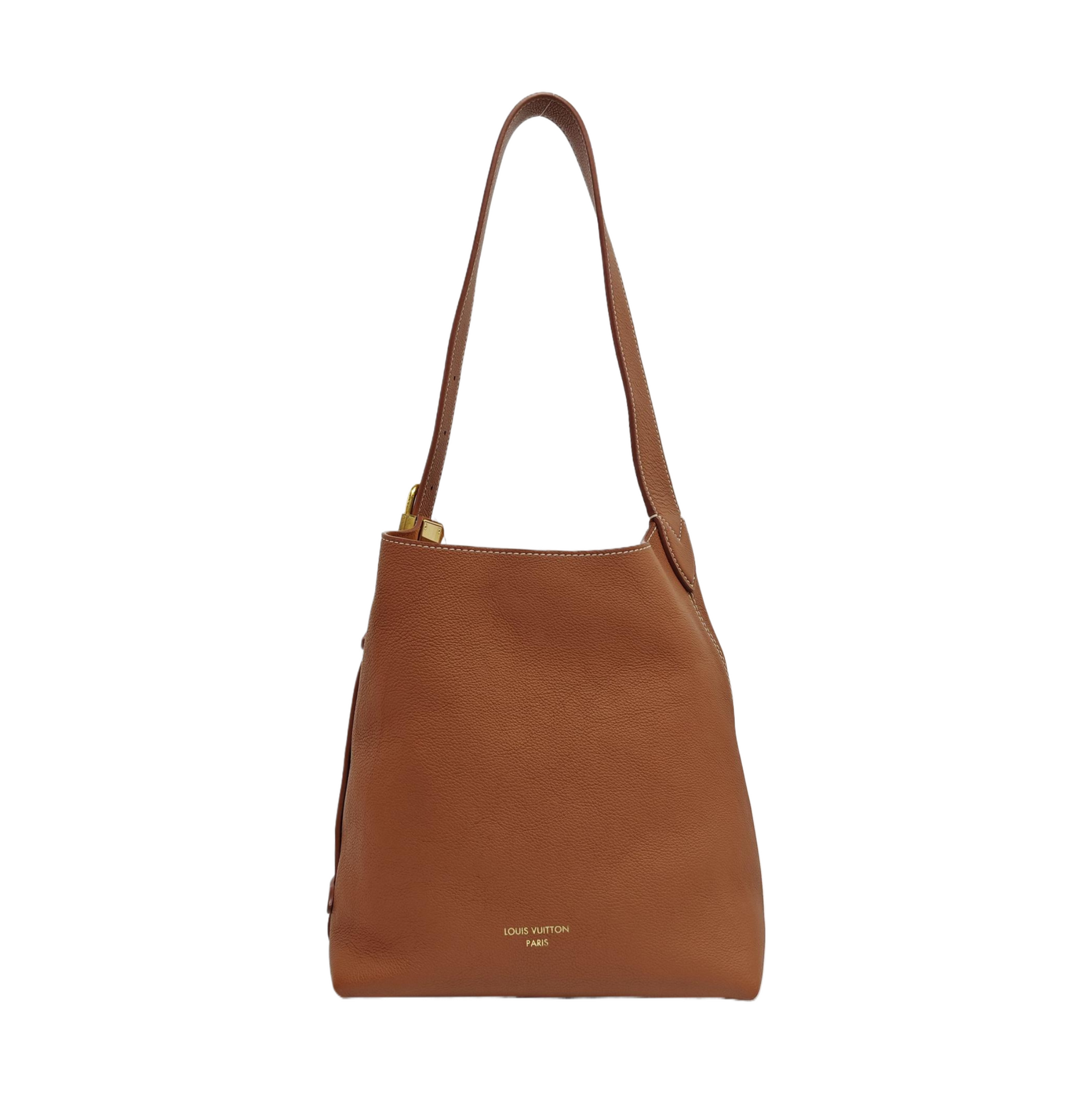 LOW KEY HOBO PM Monogram Calfskin Brown