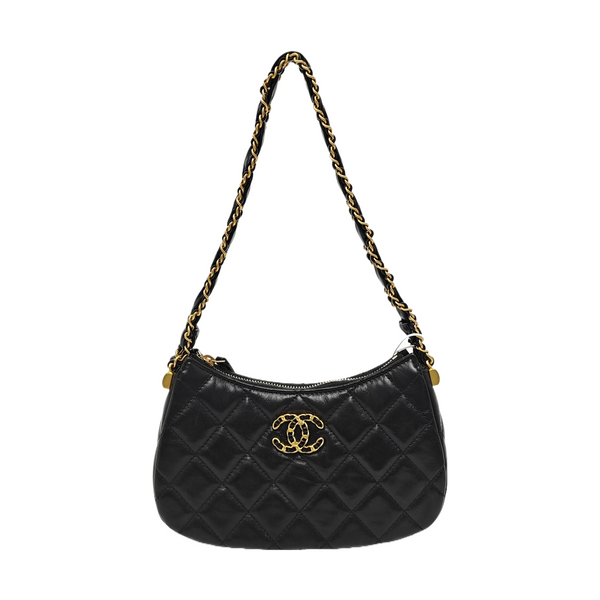 CHANEL 19 Small Quilted Calfskin Black