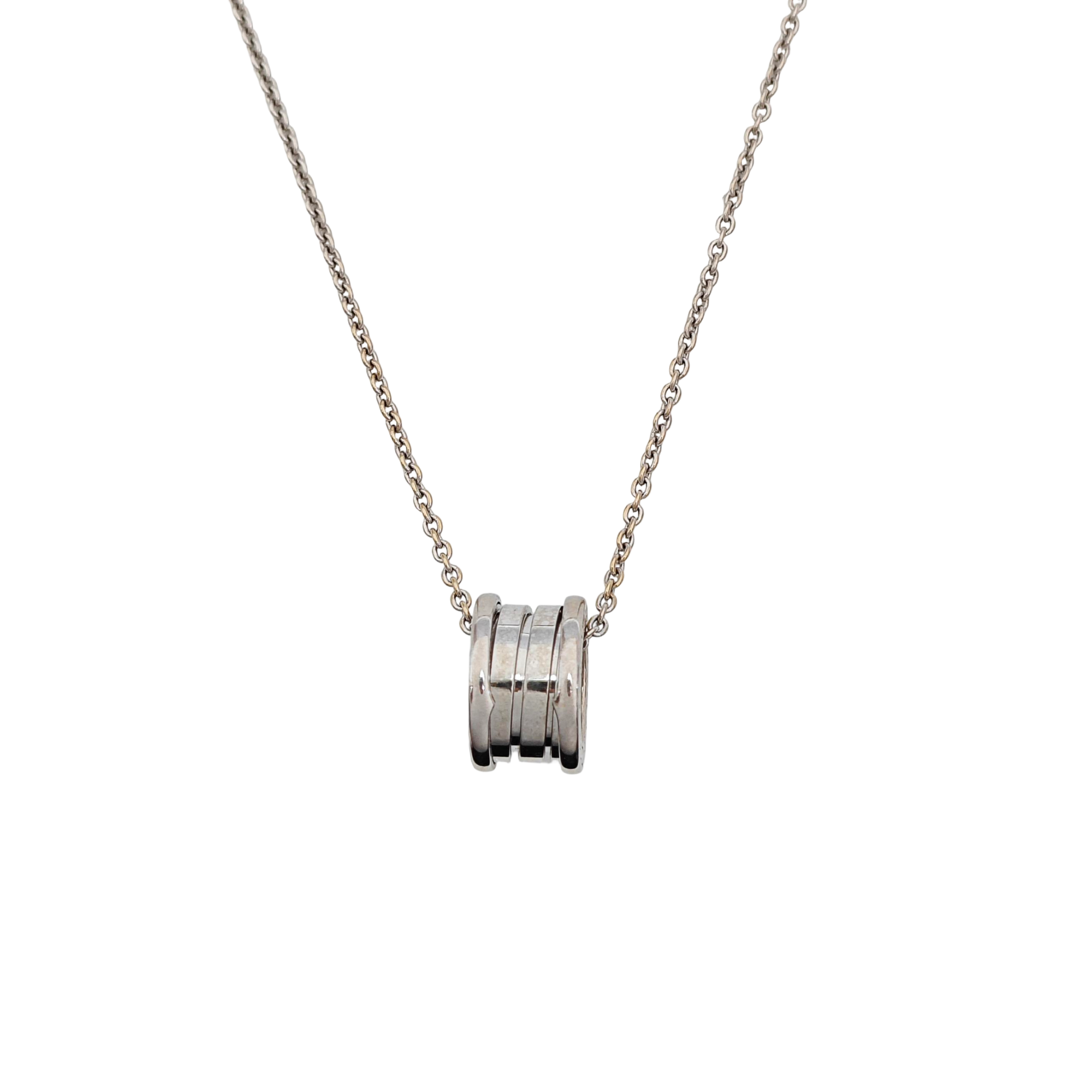 B.ZERO1 18k White Gold Silver Necklace