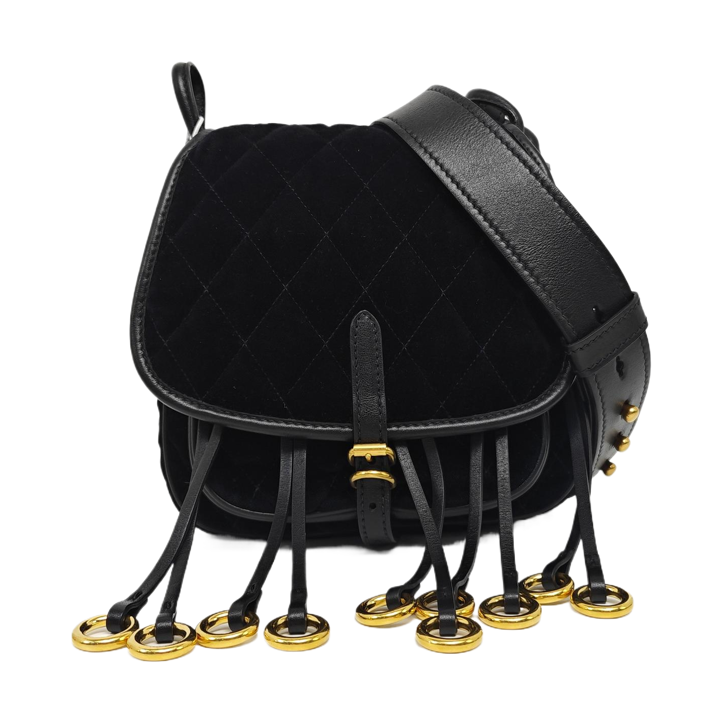 Belt Bag Quilted Velvet Black