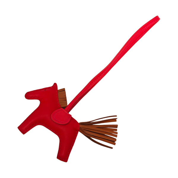Leather Bag Charm Red