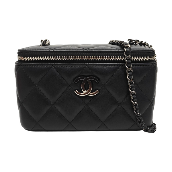 Quilted Lambskin Shoulder Bag Black