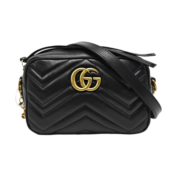 GG Marmont Mini Quilted Calfskin Black