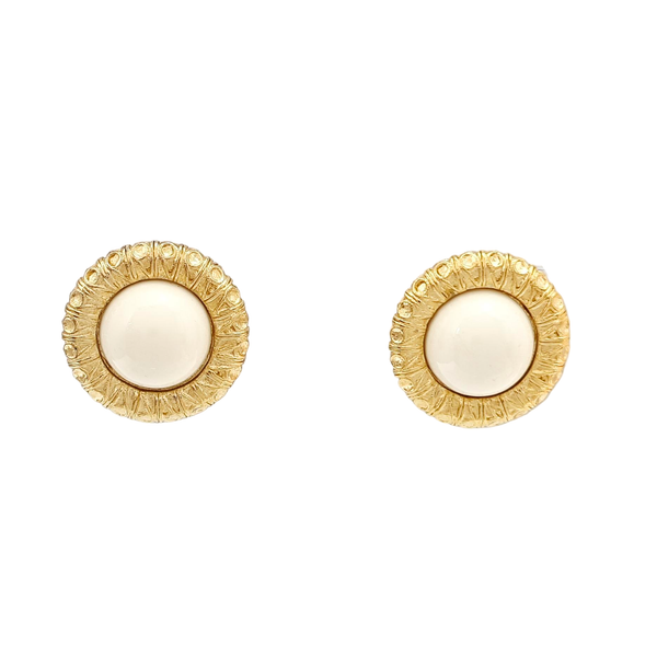 Metal White Clip On Earrings