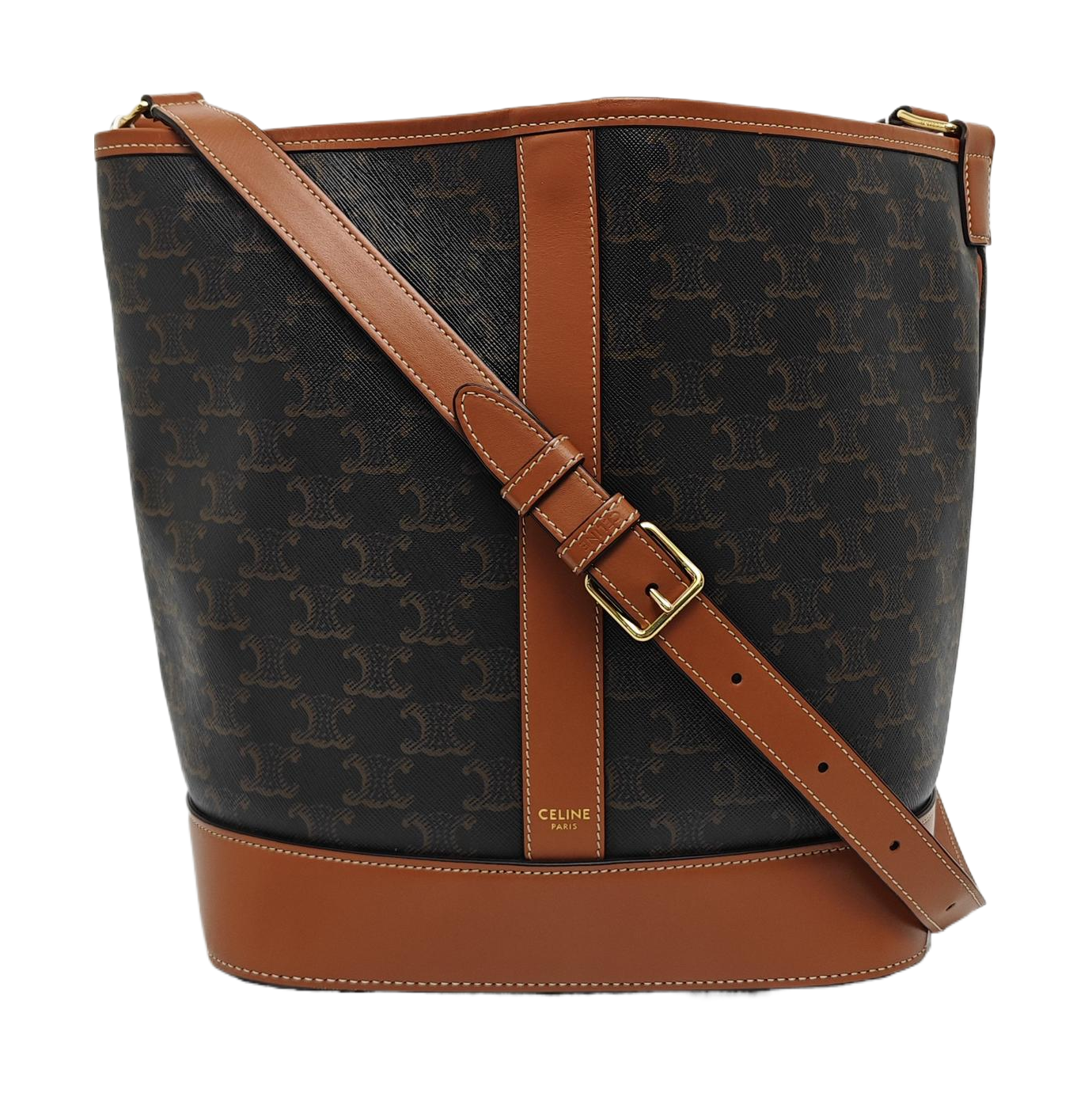 Authenticated pre-owned  TRIOMPHE CANVAS Medium Coated Canvas Yellow - Bucket Bag at Looply