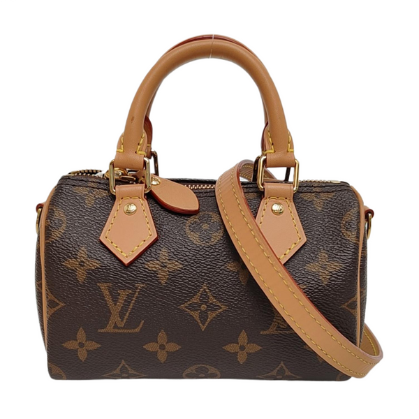 SPEEDY Nano Monogram Coated Canvas Brown