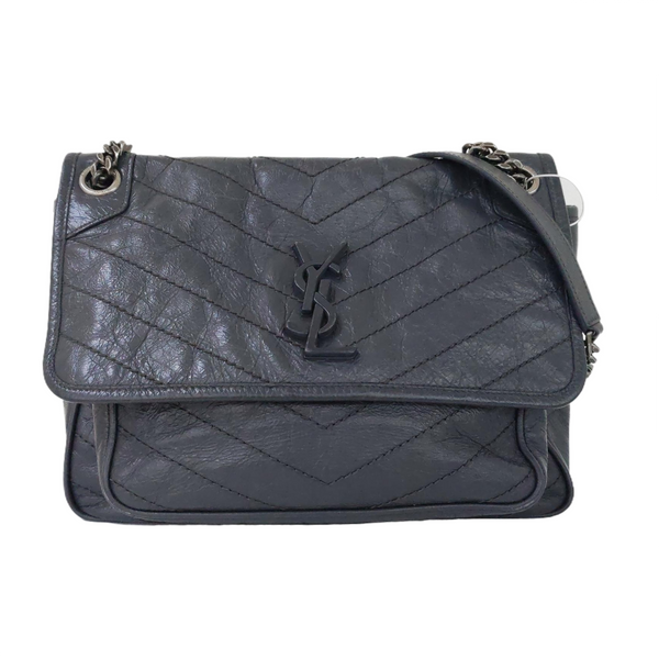 NIKI Medium Chevron Calfskin Gray
