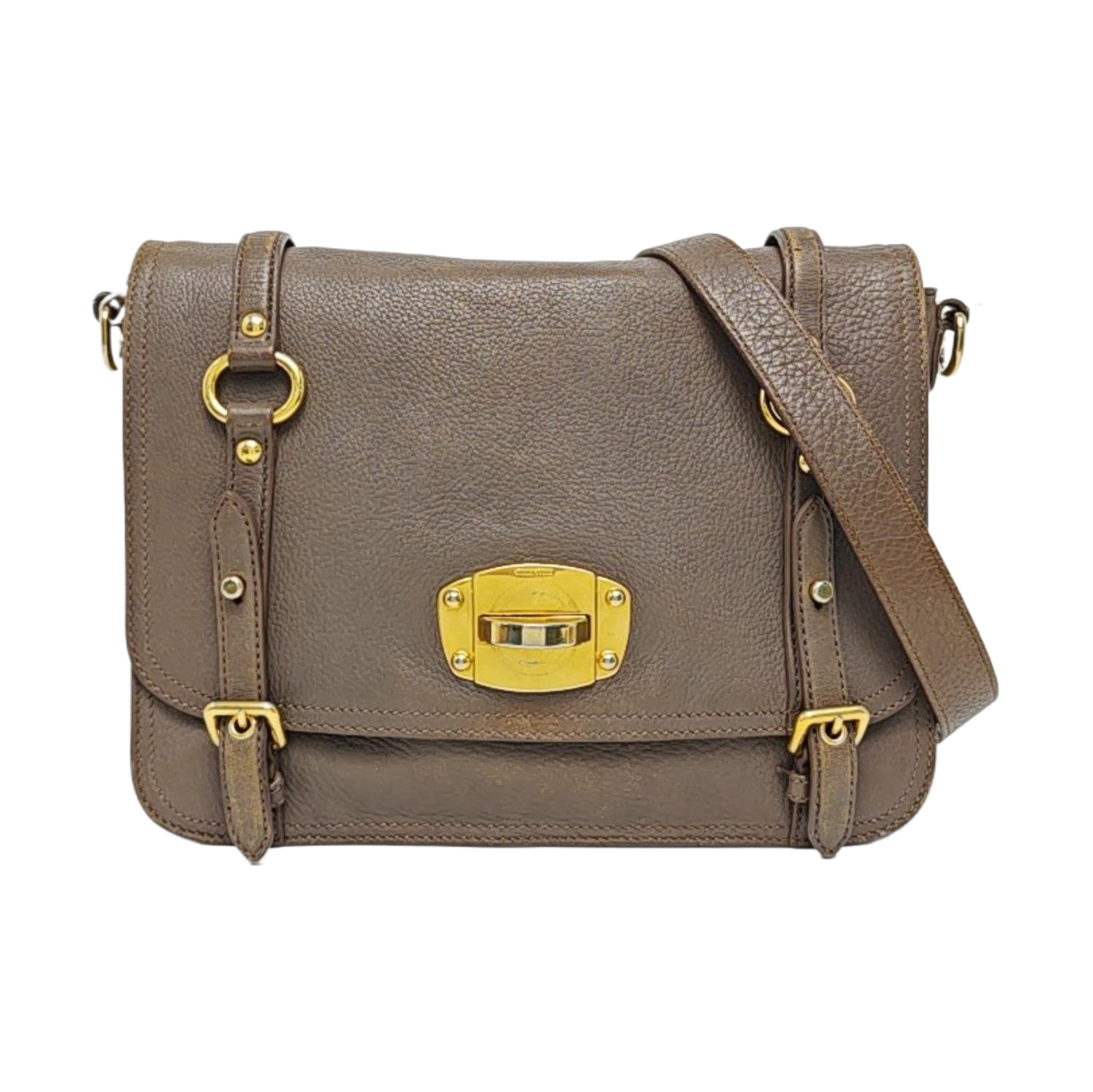 Calfskin Shoulder Bag Gray