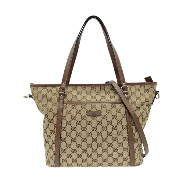 Monogram Canvas Shoulder Bag Brown