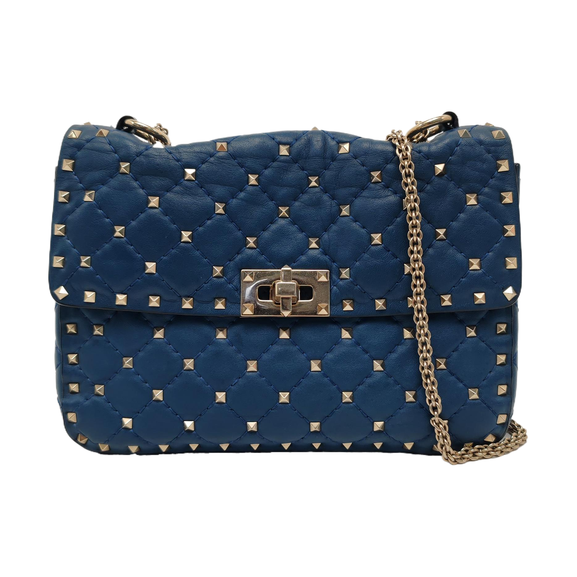 Rockstud Medium Quilted Lambskin Blue
