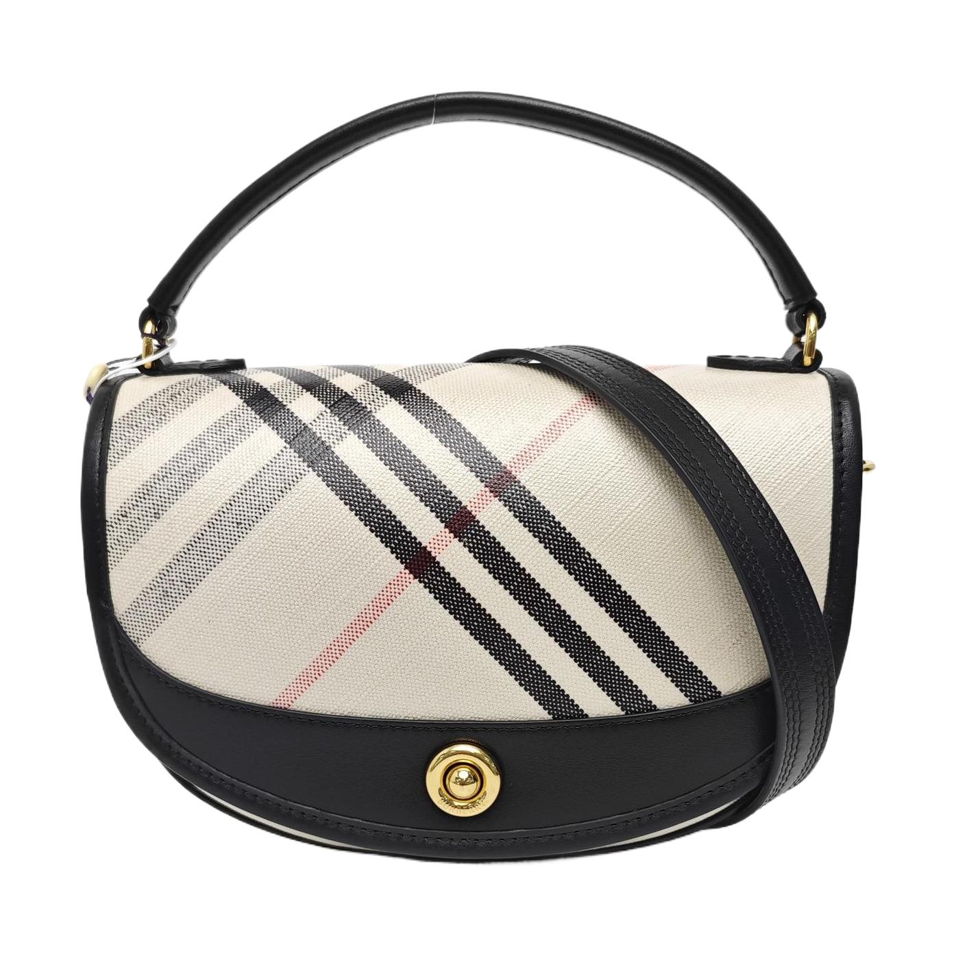 Coated Canvas Shoulder Bag Beige