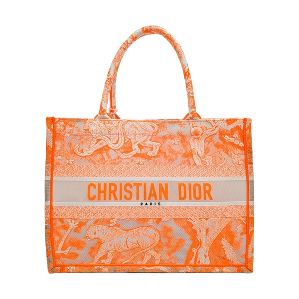 Authenticated pre-owned  Book Tote Medium Fabric Orange - Tote Bag at Looply